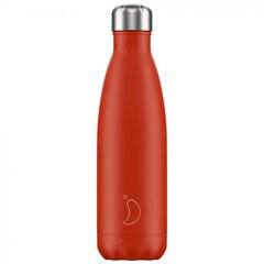 Termoss pudele Chilly's Bottle Neon Red 500ml cena un informācija | Termosi, termokrūzes | 220.lv