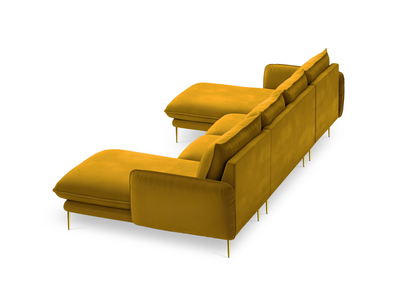 Stūra dīvāns Cosmopolitan Design Vienna 6S, dzeltens/zeltainas krāsas cena un informācija | Stūra dīvāni | 220.lv