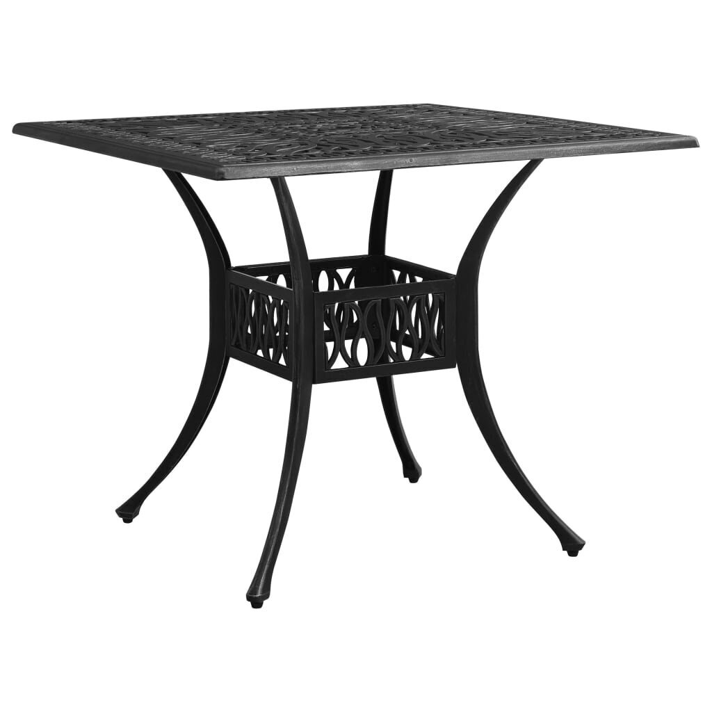 Dārza galds, melns, 90x90x73 cm, liets alumīnijs cena un informācija | Dārza galdi | 220.lv