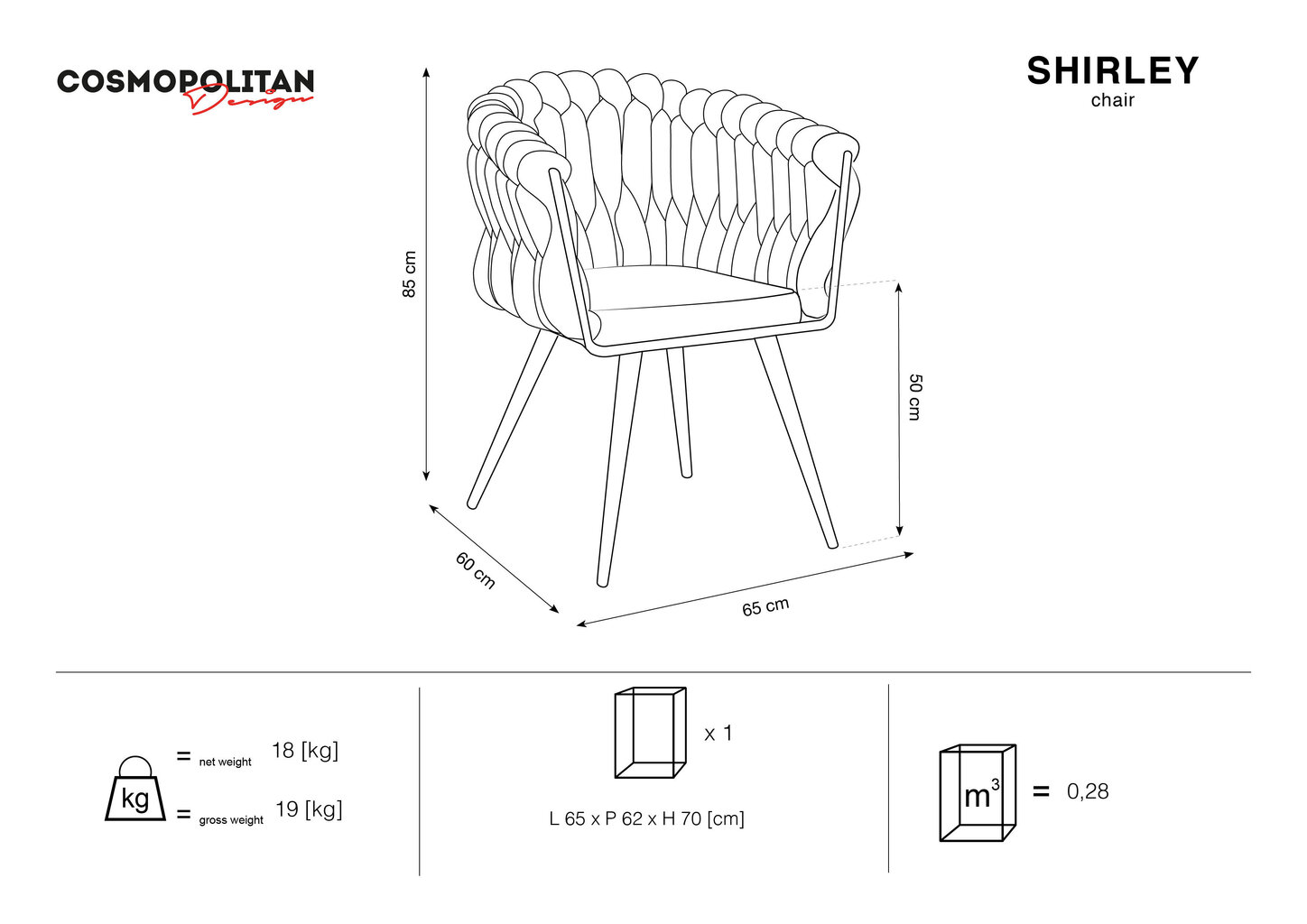 Krēsls Cosmopolitan Design Shirley, smilškrāsas cena un informācija | Virtuves un ēdamistabas krēsli | 220.lv