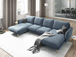 Stūra dīvāns Cosmopolitan Design Vienna 6S, gaiši zils/melns cena un informācija | Stūra dīvāni | 220.lv