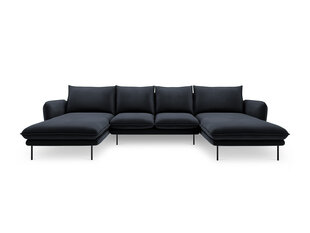 Stūra dīvāns Cosmopolitan Design Vienna 6S, tumši zils/melns цена и информация | Угловые диваны | 220.lv