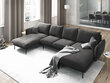 Stūra dīvāns Cosmopolitan Design Vienna 6S, pelēks/melns cena un informācija | Stūra dīvāni | 220.lv