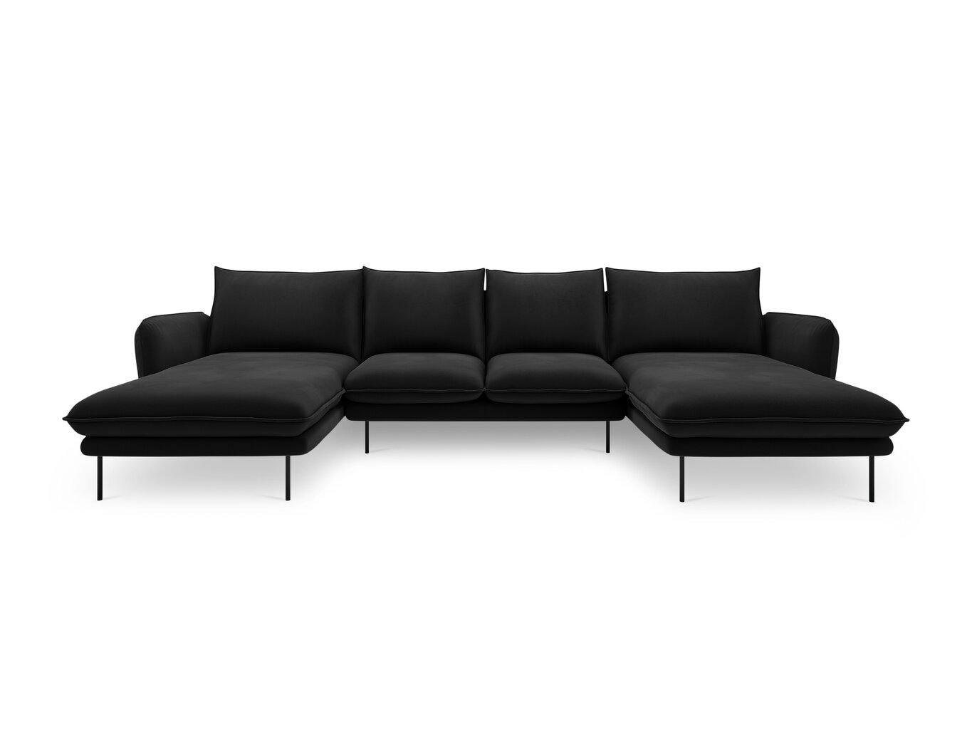 Stūra dīvāns Cosmopolitan Design Vienna 6S, melns cena un informācija | Stūra dīvāni | 220.lv