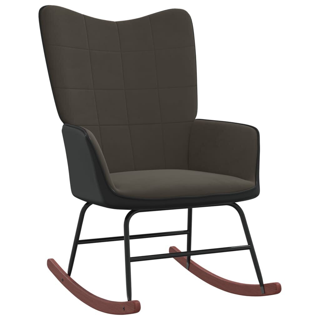 Šūpuļkrēsls ar kāju balstu, tumši pelēks cena un informācija | Atpūtas krēsli | 220.lv