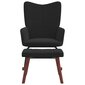 Šūpuļkrēsls ar kāju balstu, melns cena un informācija | Atpūtas krēsli | 220.lv