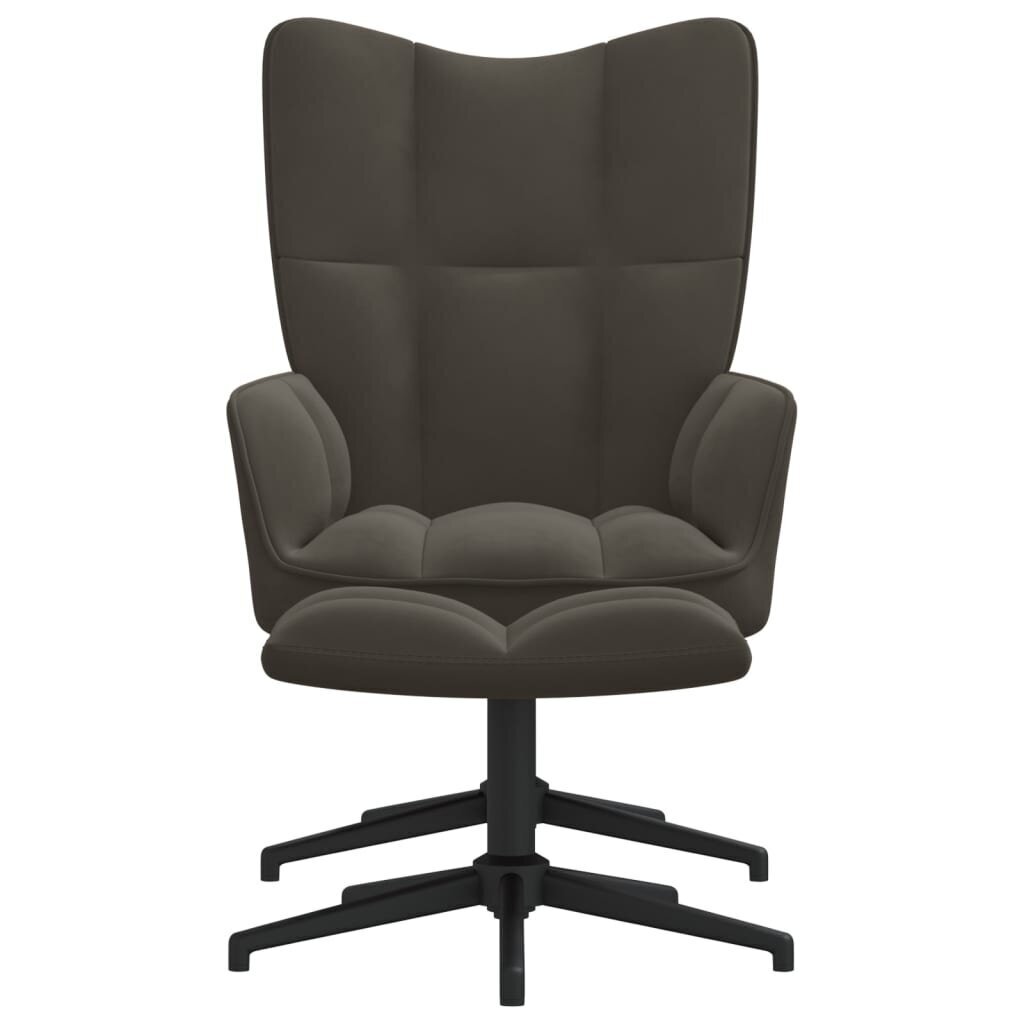 Atpūtas krēsls ar kāju balstu, tumši pelēks cena un informācija | Atpūtas krēsli | 220.lv