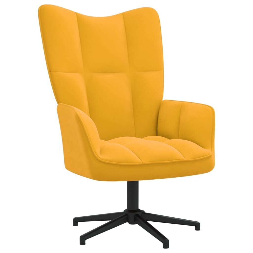 Atpūtas krēsls ar kāju balstu, sinepju dzeltens cena un informācija | Atpūtas krēsli | 220.lv