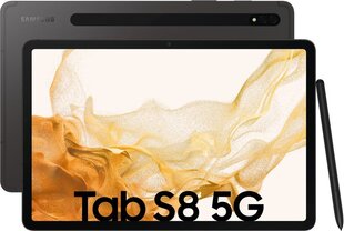 Samsung Galaxy Tab S8 5G 8/128GB Graphite SM-X706BZAAEUE цена и информация | для планшетов | 220.lv