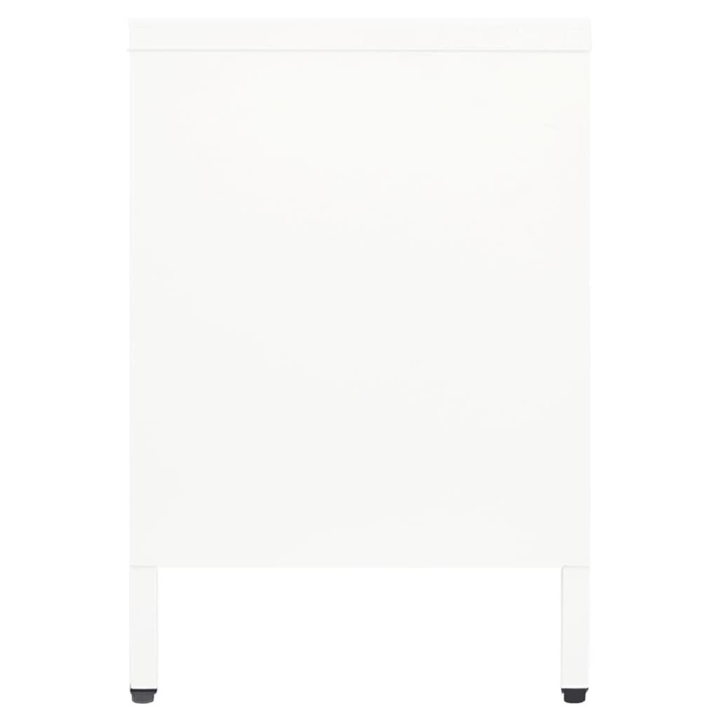 vidaXL TV skapītis, balts, 105x35x52 cm, tērauds un stikls cena un informācija | TV galdiņi | 220.lv