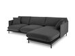 Stūra dīvāns Interieus86 Auguste 5S, tumši pelēks/melns цена и информация | Stūra dīvāni | 220.lv