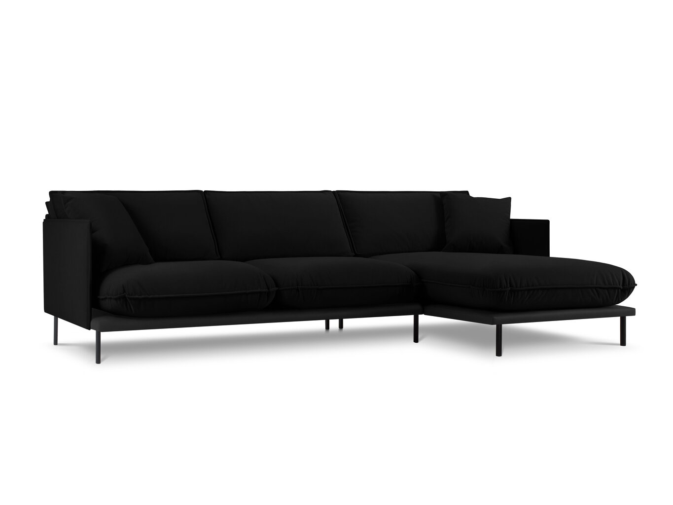 Stūra dīvāns Interieus86 Auguste 5S, melns cena un informācija | Stūra dīvāni | 220.lv