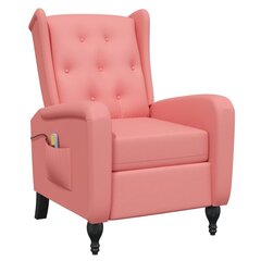 vidaXL masāžas krēsls, atgāžams, rozā samts цена и информация | Кресла в гостиную | 220.lv