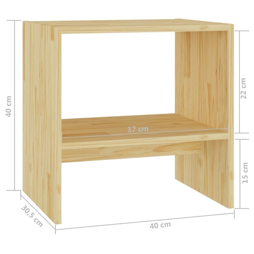 vidaXL naktsgaldiņš, 40x30,5x40 cm, priedes masīvkoks cena un informācija | Naktsskapīši | 220.lv