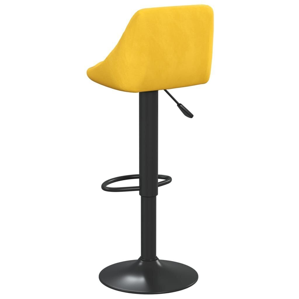 vidaXL bāra krēsli, 2 gab., sinepju dzeltens samts cena un informācija | Virtuves un ēdamistabas krēsli | 220.lv
