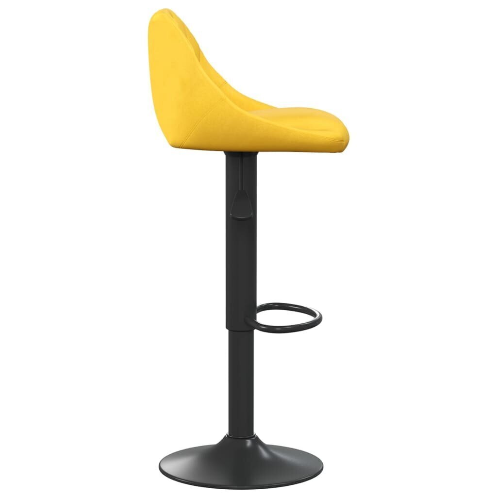 vidaXL bāra krēsli, 2 gab., sinepju dzeltens samts cena un informācija | Virtuves un ēdamistabas krēsli | 220.lv