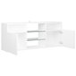 vidaXL TV galdiņš ar LED lampiņām, balts, 120x30x50 cm cena un informācija | TV galdiņi | 220.lv