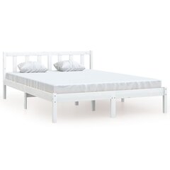 vidaXL gultas rāmis, balts, priedes masīvkoks, 120x190 cm цена и информация | Кровати | 220.lv