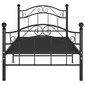 vidaXL gultas rāmis, melns, 90x200 cm, metāls cena un informācija | Gultas | 220.lv
