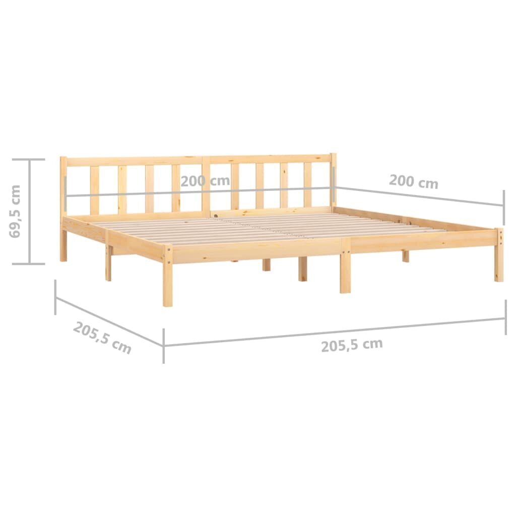 vidaXL gultas rāmis, priedes masīvkoks, 200x200 cm cena un informācija | Gultas | 220.lv