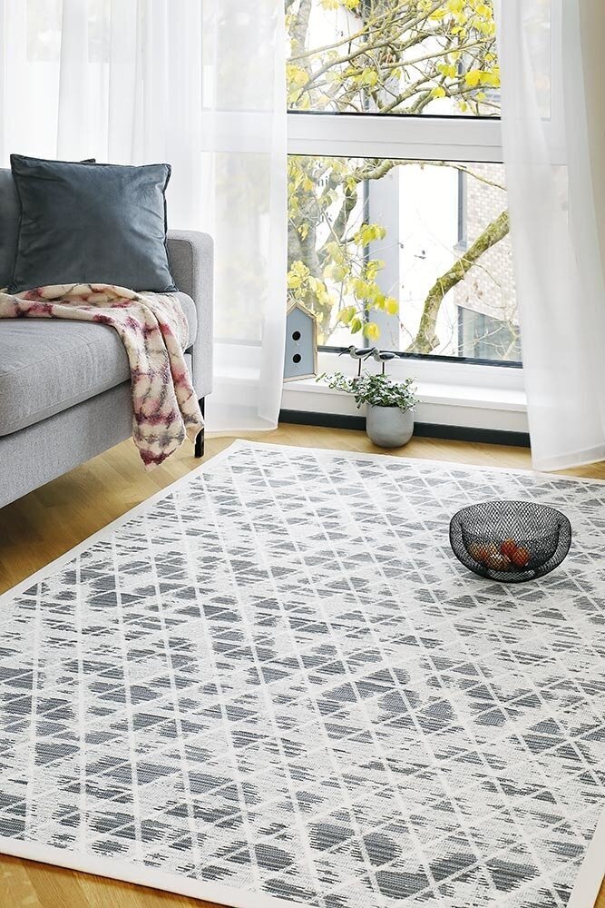 Divpusējais šenila paklājs Narma smartWeave Kuma, baltā krāsā - dažādi izmēri, Narma kahepoolne smartWeave® šenillvaip Kuma, valge, 100 x 160 cm cena un informācija | Paklāji | 220.lv