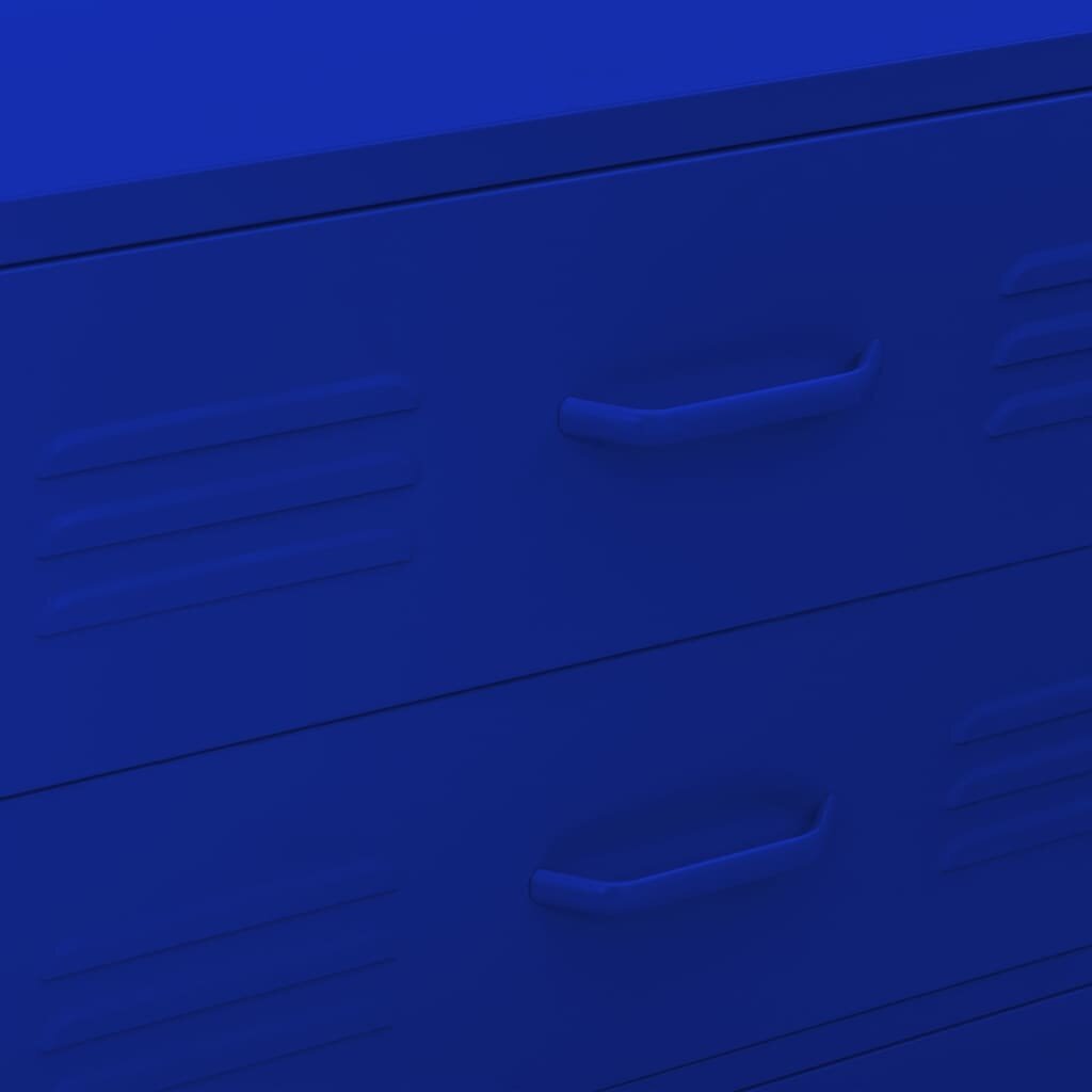 vidaXL skapis ar atvilktnēm, 80x35x101,5 cm, tērauds, tumši zils цена и информация | Kumodes | 220.lv