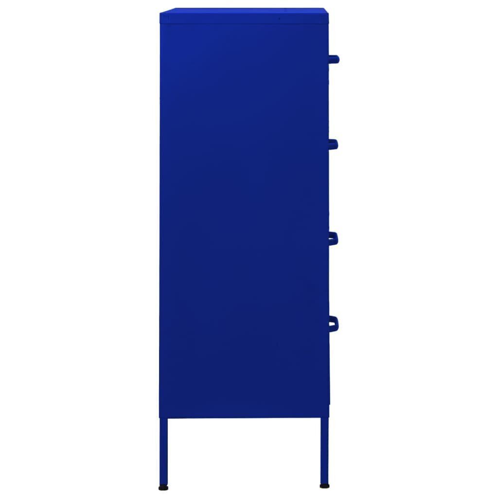 vidaXL skapis ar atvilktnēm, 80x35x101,5 cm, tērauds, tumši zils cena un informācija | Kumodes | 220.lv