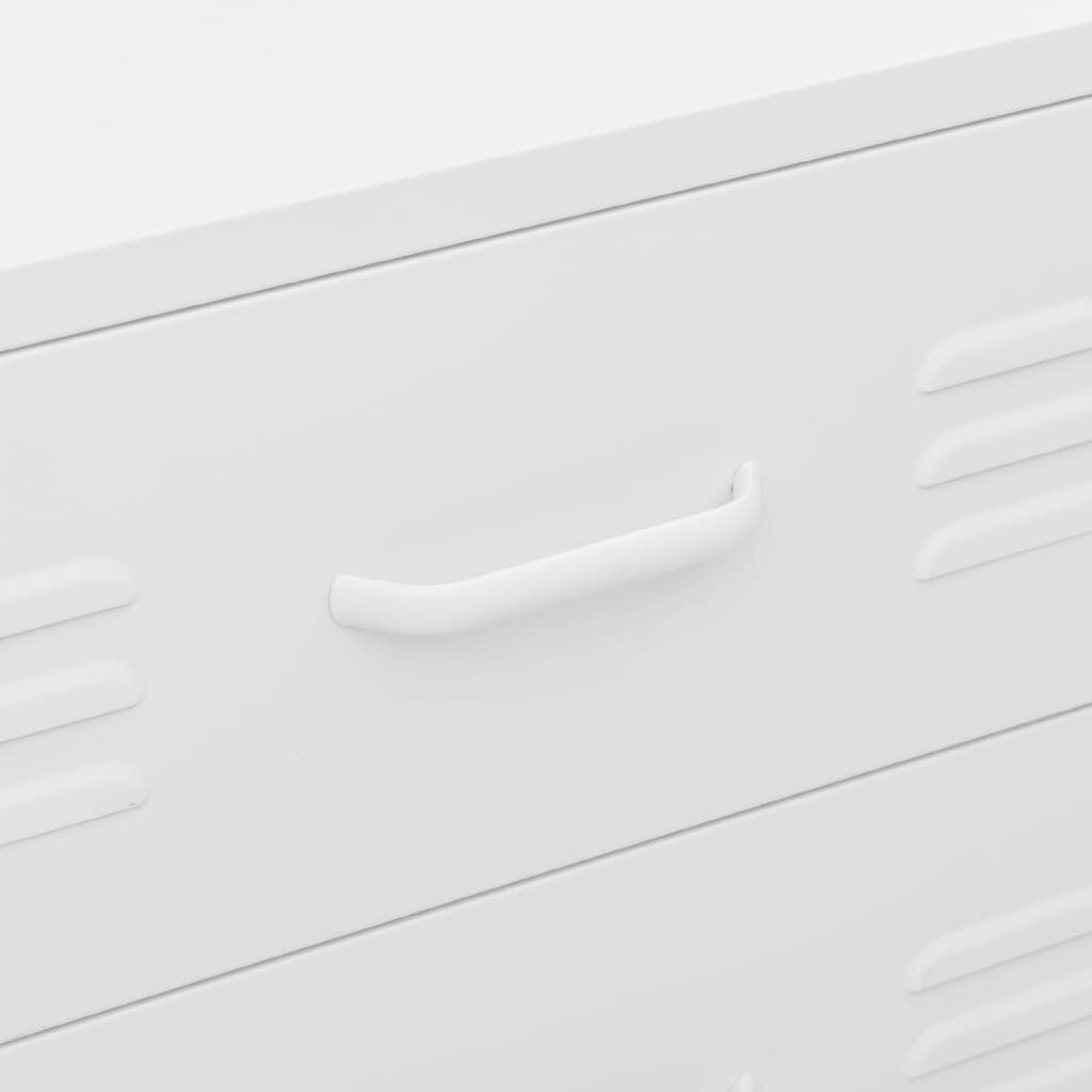 vidaXL skapītis ar atvilktnēm, 80x35x101,5 cm, tērauds, balts cena un informācija | Kumodes | 220.lv