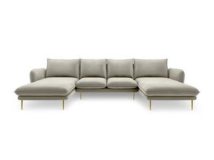 Stūra dīvāns Cosmopolitan Design Vienna 6S, smilškrāsas/zeltainas krāsas cena un informācija | Stūra dīvāni | 220.lv