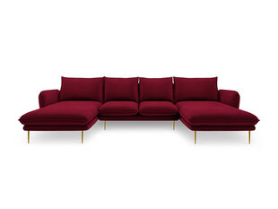 Stūra dīvāns Cosmopolitan Design Vienna 6S, sarkans/zeltainas krāsas cena un informācija | Stūra dīvāni | 220.lv