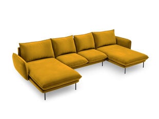 Stūra dīvāns Cosmopolitan Design Vienna 6S, dzeltens/melns cena un informācija | Stūra dīvāni | 220.lv