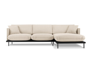 Stūra dīvāns Interieus86 Auguste 5S, smilškrāsas/melns cena un informācija | Stūra dīvāni | 220.lv