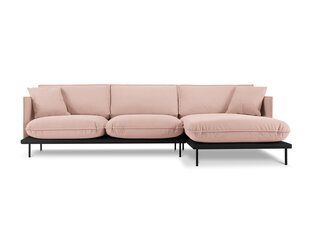 Stūra dīvāns Interieus86 Auguste 5S, rozā/melns cena un informācija | Stūra dīvāni | 220.lv