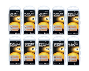 Элементы Duracell для слуховых аппаратов ActivAir PR48 13, 60 шт. цена и информация | Батерейки | 220.lv