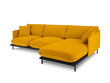 Stūra dīvāns Interieus86 Auguste 5S, dzeltens/melns cena un informācija | Stūra dīvāni | 220.lv
