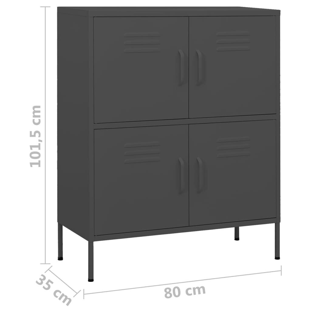 vidaXL skapītis, 80x35x101,5 cm, tērauds, antracītpelēks cena un informācija | Skapīši viesistabai | 220.lv