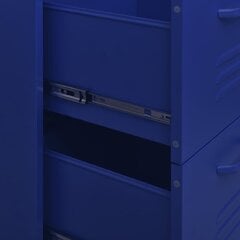 vidaXL atvilktņu skapītis, 80x35x101,5 cm, tērauds, tumši zils цена и информация | Шкафчики в гостиную | 220.lv
