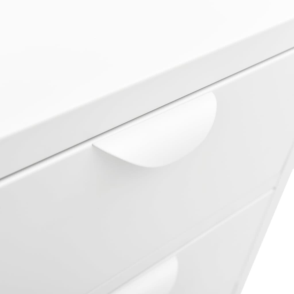 vidaXL kumode, balta, 75x35x70 cm, tērauds un rūdīts stikls cena un informācija | Skapīši viesistabai | 220.lv