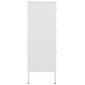 vidaXL atvilktņu skapītis, 80x35x101,5 cm, tērauds, balts cena un informācija | Skapīši viesistabai | 220.lv