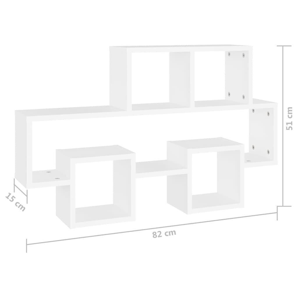 vidaXL sienas plaukts, mašīnas forma, balts, 82x15x51 cm, skaidu plātne cena un informācija | Plaukti | 220.lv