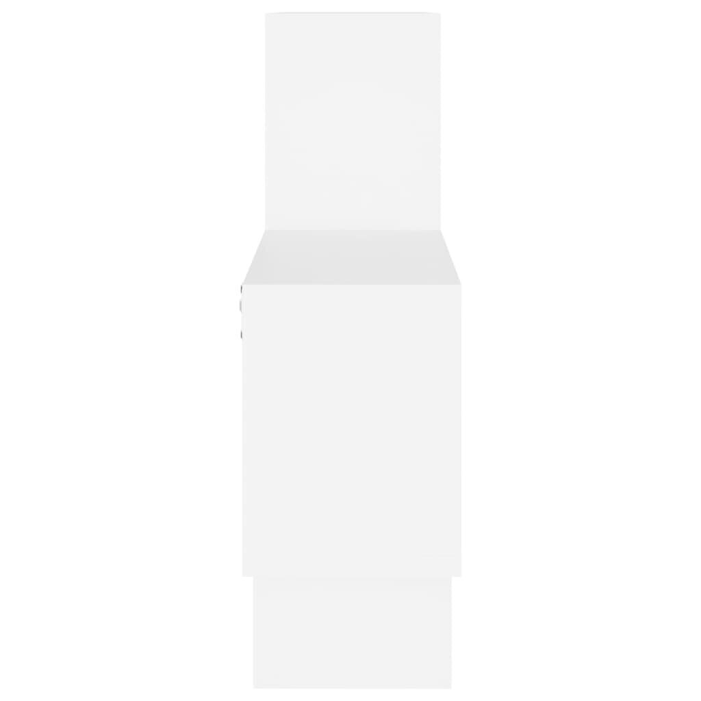 vidaXL sienas plaukts, mašīnas forma, balts, 82x15x51 cm, skaidu plātne цена и информация | Plaukti | 220.lv