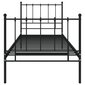 vidaXL gultas rāmis, melns metāls, 100x200 cm cena un informācija | Gultas | 220.lv