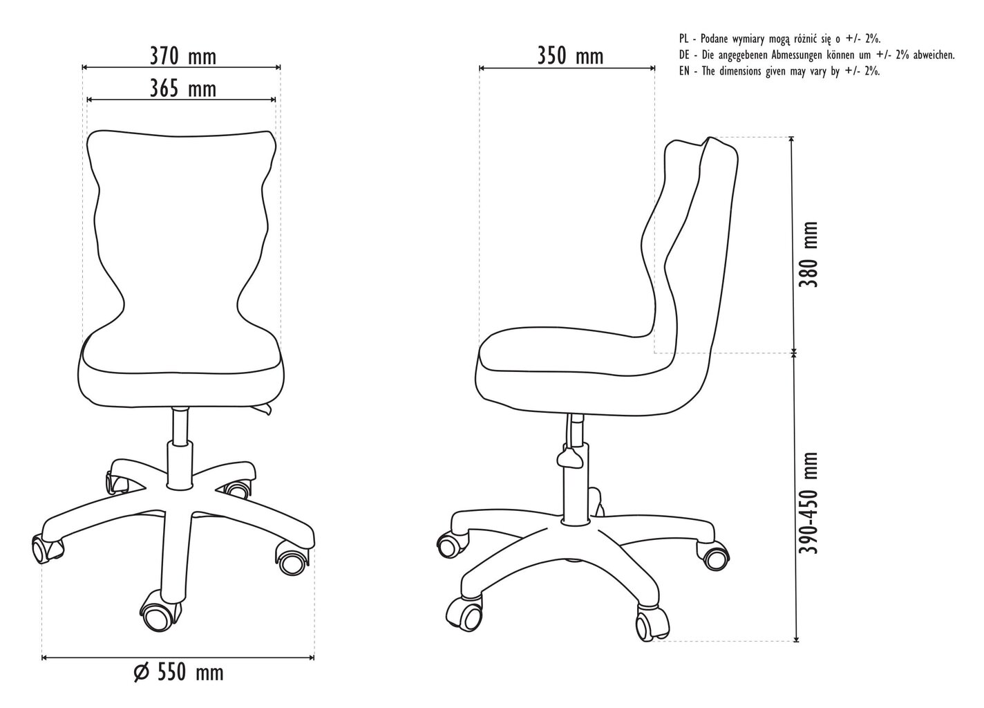 Ergonomisks bērnu krēsls Entelo Good Chair Petit VS05 4, balts/zaļš цена и информация | Biroja krēsli | 220.lv
