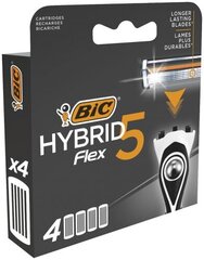 BIC skuvekļu galviņas Hybrid 5 Flex, 4 gab. цена и информация | Косметика и средства для бритья | 220.lv