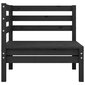 vidaXL dārza stūra dīvāns, melns, priedes masīvkoks cena un informācija | Dārza krēsli | 220.lv