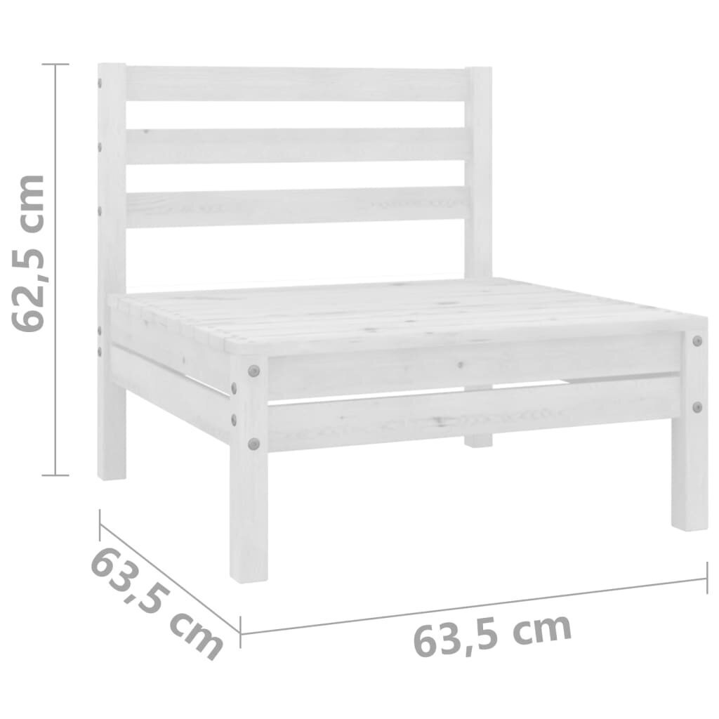 vidaXL vidējie dārza dīvāni, 2 gab., balti, priedes masīvkoks cena un informācija | Dārza krēsli | 220.lv