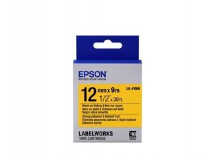 Epson uzlīmju kārtridžs LK-4YBW Strong Adhesive Melns uz dzeltena 12 mm (9 m) cena un informācija | Tintes kārtridži | 220.lv