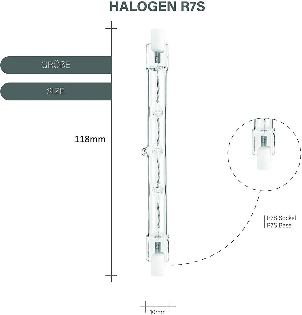 Halogēna spuldzes G.LUX R7s J118, 230 W, 10 gab. cena un informācija | Spuldzes | 220.lv