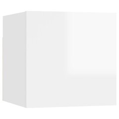 vidaXL naktsskapītis, 30,5x30x30 cm, spīdīgi balts, skaidu plāksne цена и информация | Прикроватные тумбочки | 220.lv