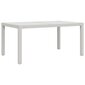 vidaXL dārza galds, balts, 150x90x75 cm, PE rotangpalma un rūdīts stikls cena un informācija | Dārza galdi | 220.lv